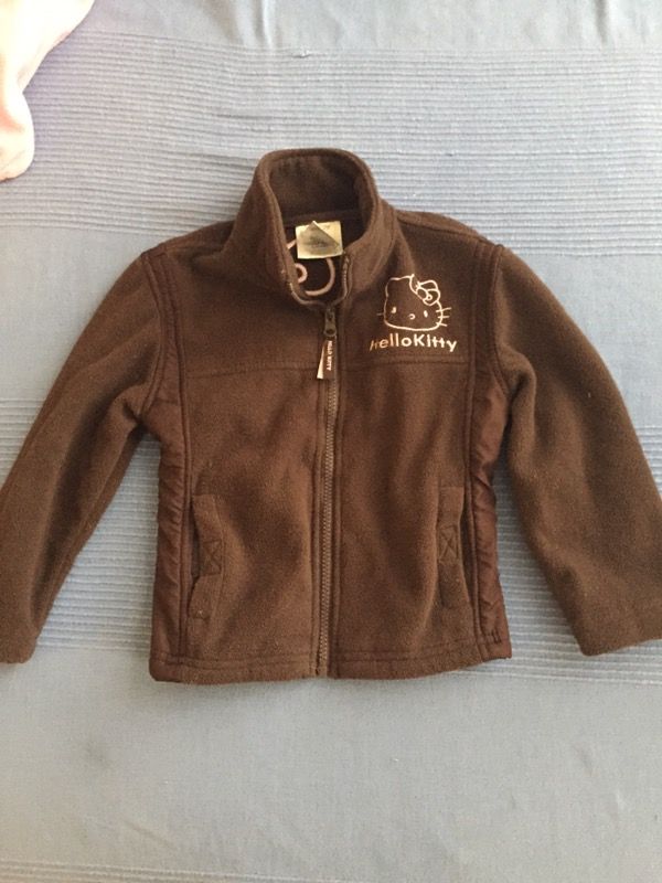 Hello kitty Brown fleece zip up winter jacket