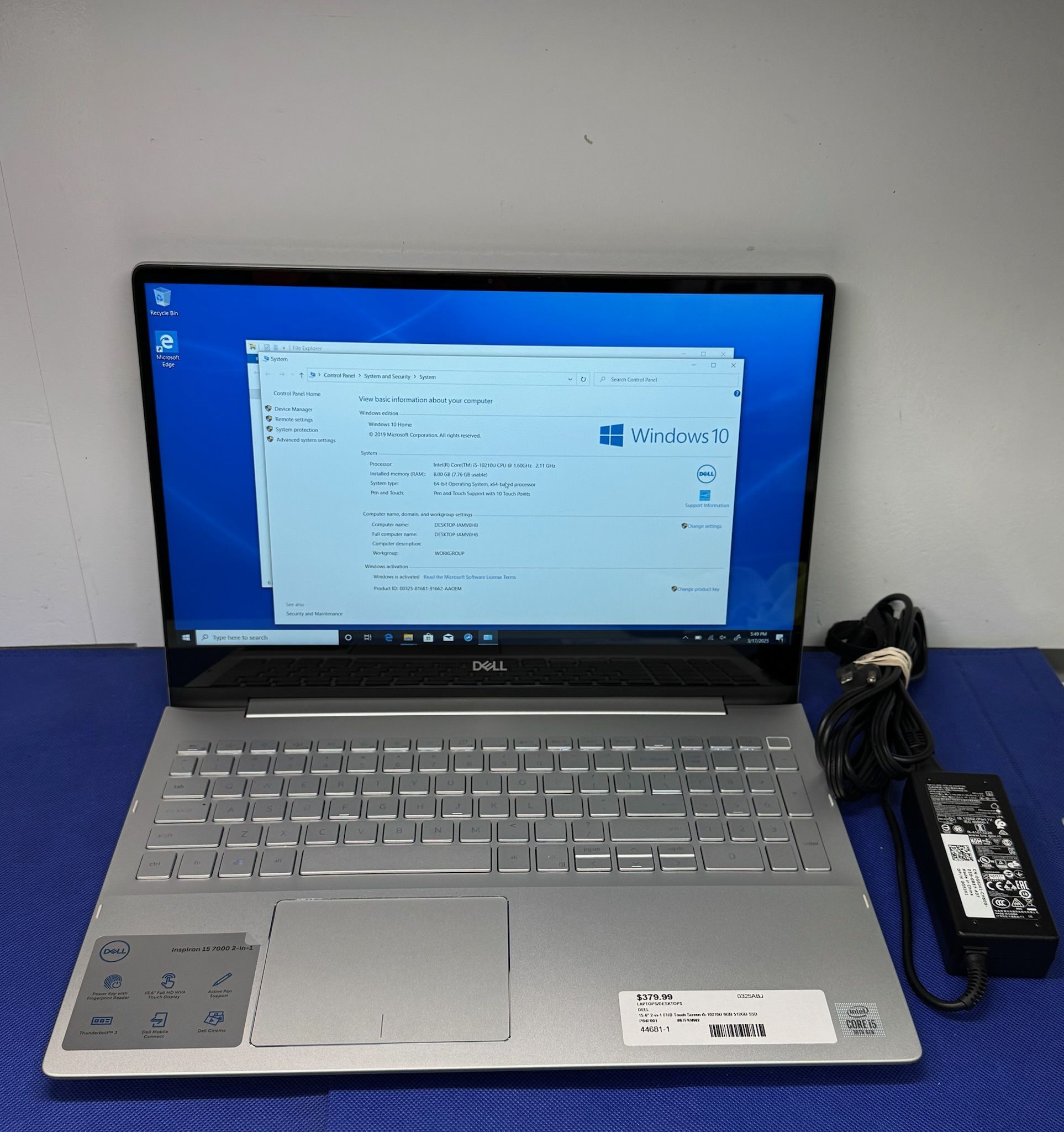 DELL P84F001 15.6" 2-in-1 FHD Touch Screen i5-10210U 8GB 512GB SSD