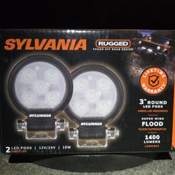  Sylvania Rugged 3 Inch Round LED Light Pods