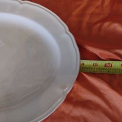 Vintage 1942 Edwin M. Knowles 14" Oval Platter - White Semi-Vitreous