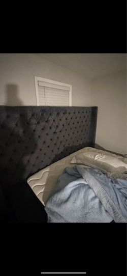 King Size Bed Frame 2 storage units 1 missing (mattress NOT included )