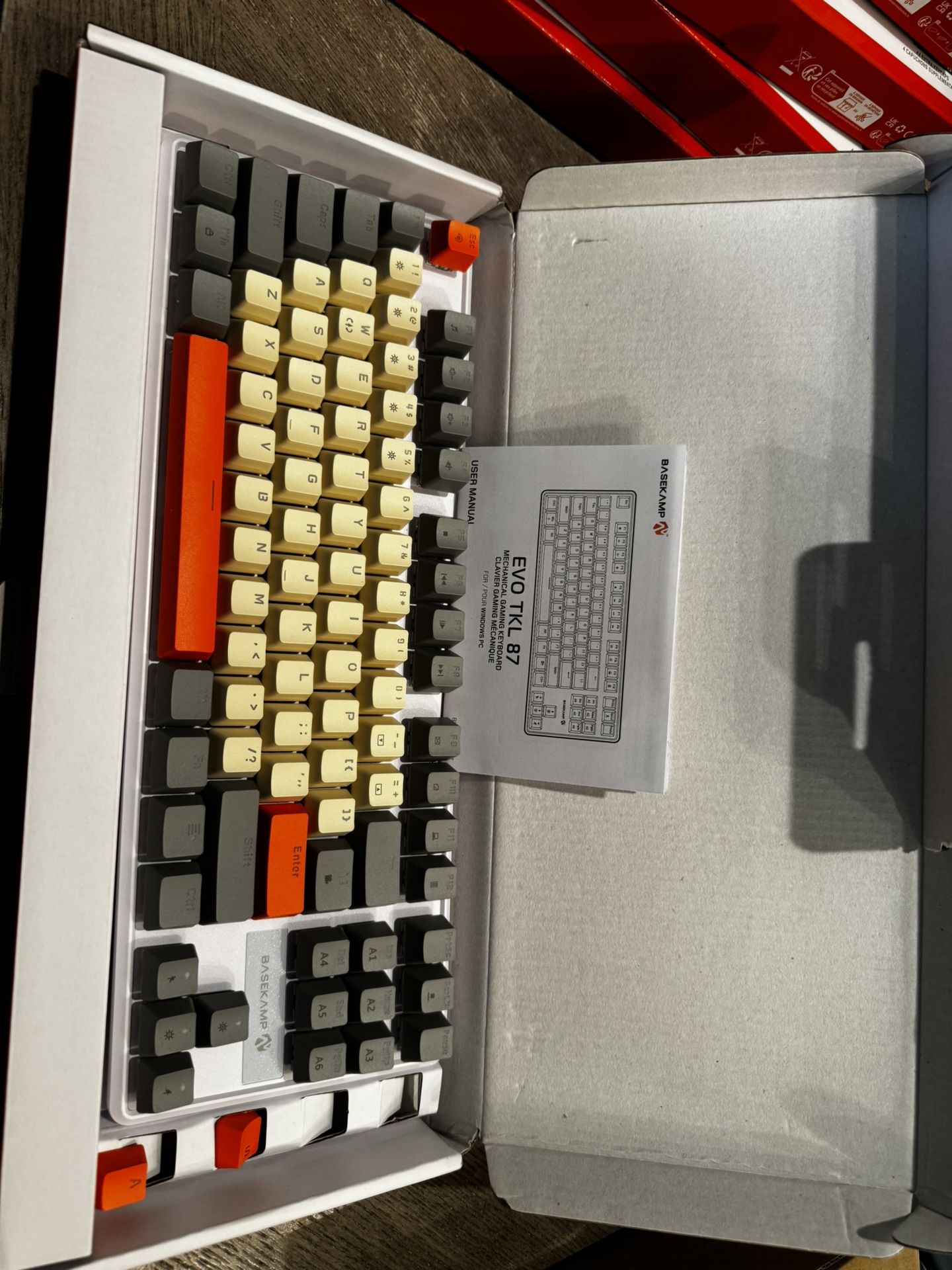 EVO TKL 87 Mechanical Gaming Keyboard - Rainbow Lighting Effects - Linear Switches - Retro Style