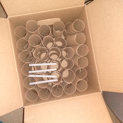 60 Brown Cardboard Paper Rolls In A Box