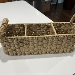 Beige Rattan Utensil Caddy