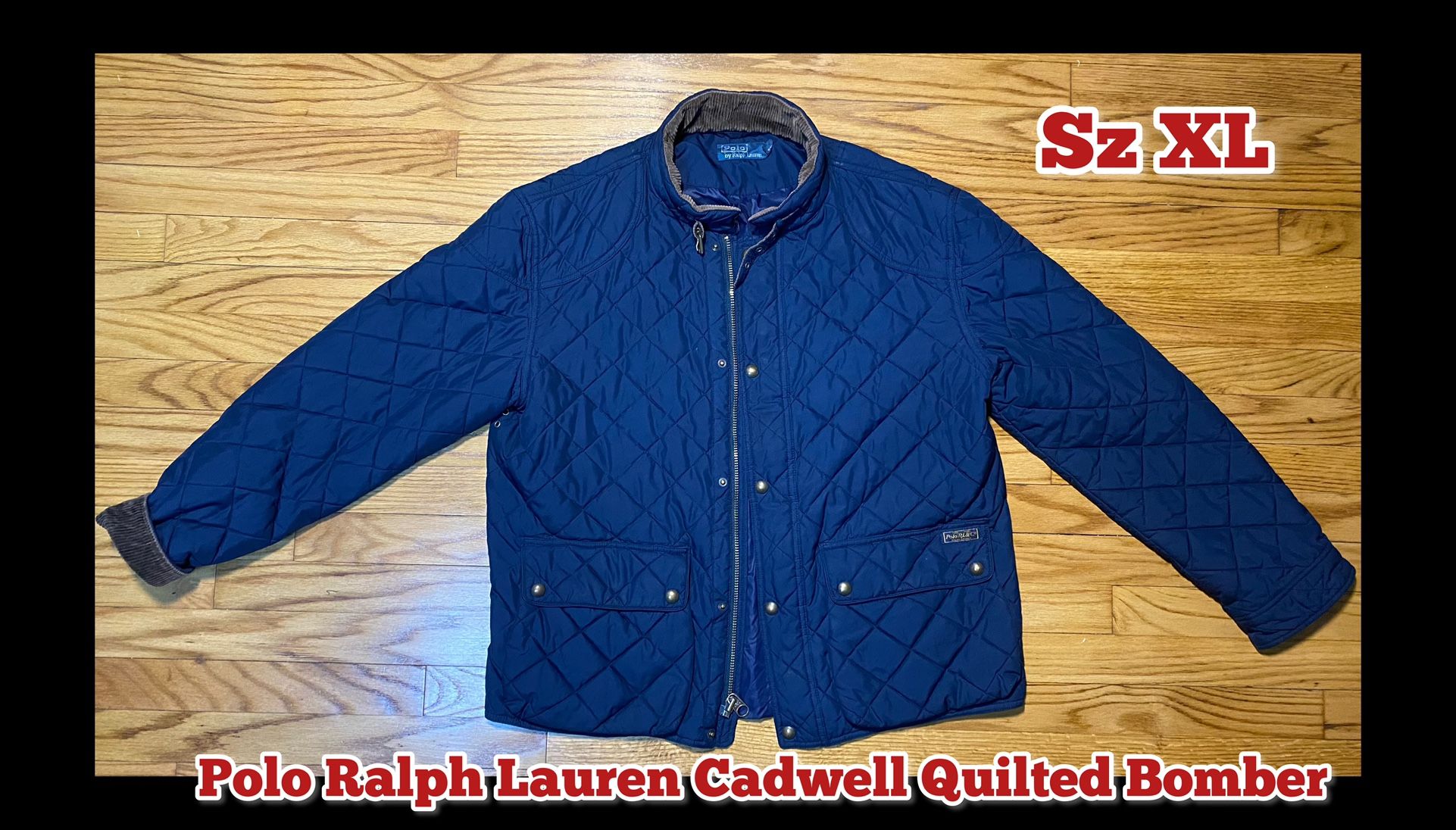 Polo Ralph Lauren Cadwell Quilted Bomber Jacket USED! Needs New Zipper Sz XL 