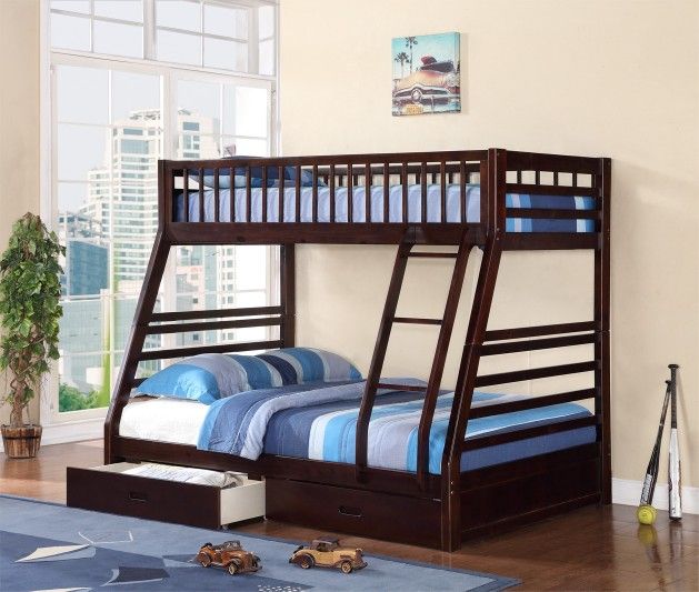 Espresso Twin/Full Bunk Bed w/Drawers 👍FREE FINANCING AVAILABLE❗NO CREDIT CHECK❗