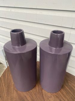 Pair purple modern vases