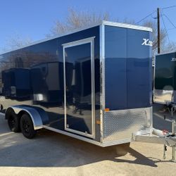 2026 New Alcom Xpress XLT 7x16 TA Aluminum Screwless Enclosed Trailer | 6'10" Interior | 4-Year Nationwide Warranty | 1001 (Blue)
