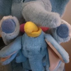 Disney's Mama Jumbo and Baby Dumbo Vintage 12" Hugging Stuffed Animal