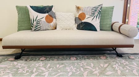 Almost New Sofa Couch for Sale! Comfortable ergonomic oak chair ELSMERE 81" UPHOLSTERED CONVERTIBLE
