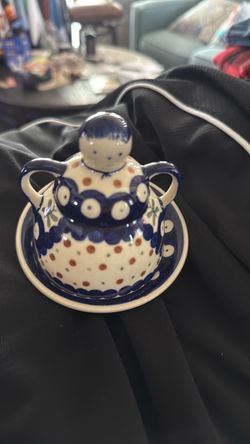 Polish pottery small butter