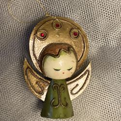 Vintage Paper Máche Angel Christmas Ornament Japan