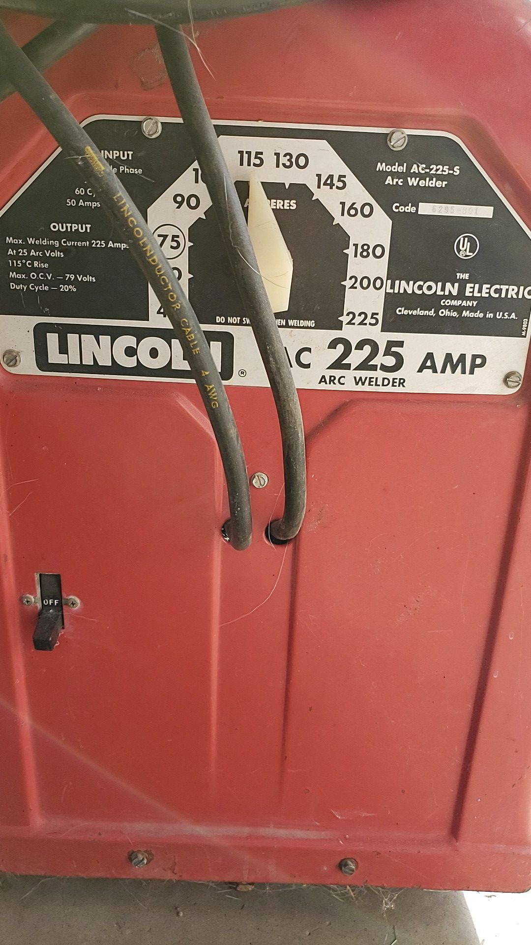 Lincoln ac 225 amp arc welder
