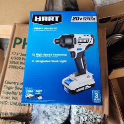 HART 20-Volt Cordless Impact Driver Kit, (1) 1.5Ah Lithium-Ion Battery, Gen 2