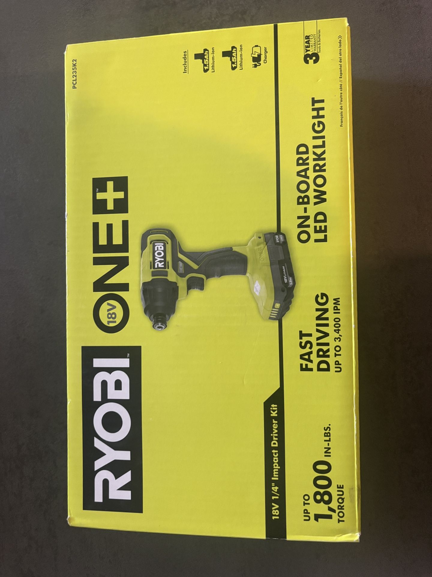 Ryobi 18V ONE+ Impact Driver Kit - PCL235K2 (Green) + Ryobi Drill and Impact Drive Kit (40 ct)