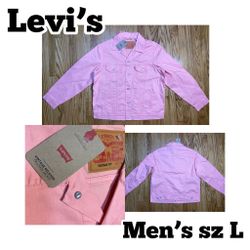 Levi’s Vintages Fit Trucker Jacket Pink Men’s Sz L New W Tags Color Pink New!