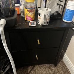 Two Black End Tables 