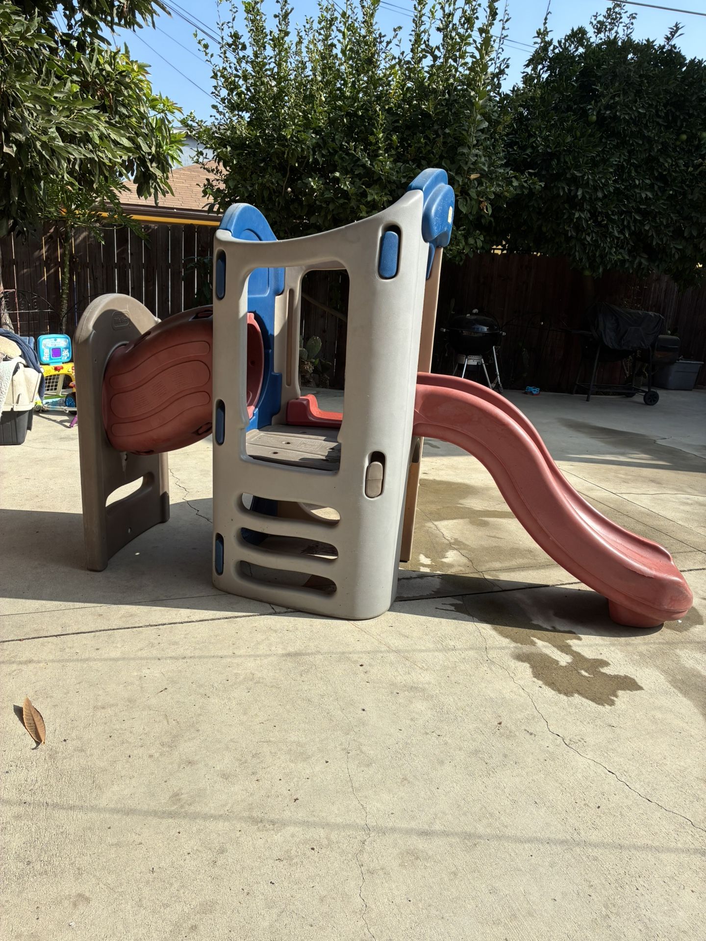 Little Tikes Slide & Hide Tower Climber with 2 Slides. It Has Two Cracks, Still works fine.  See Pictures. 