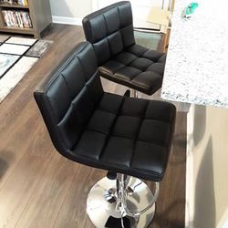 Brand New $40 each Square Barstool Chair Swivel Bar Stool PU Leather (Adjustable Seat Height 24-32”) 