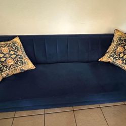 Blue Velvet Sofa & Loveseat
