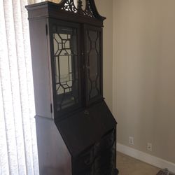 Rare Vintage Jasper Solid Cherry Bookcase / Hutch