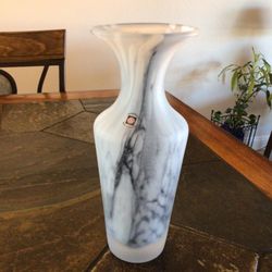 Tarnowiec Poland Art Glass Vase Swirl Design Frosted Bud Vase