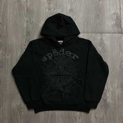 black sp5der hoodie size small