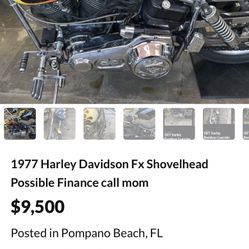 1977 Harley Davidson Fx Shovelhead Possible Finance call mom