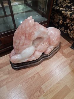 Solid Rose Quartz Horse