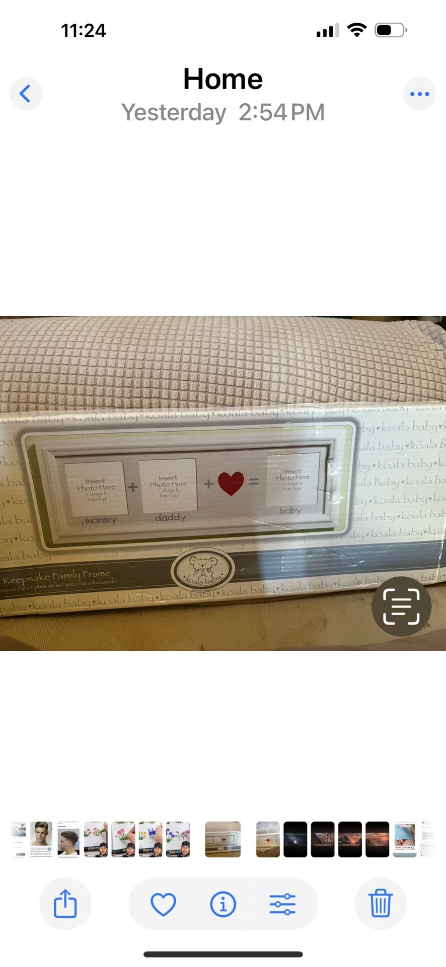 NIB baby &family photo frame