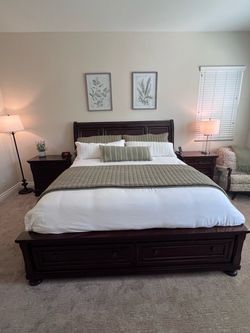 King Sleigh Bed Frame with Storage Drawers