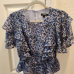 Express Ruffled peplum top S