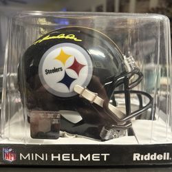 Terry Bradshaw Signed Pittsburgh Steelers Riddell Speed Mini Helmet Beckett