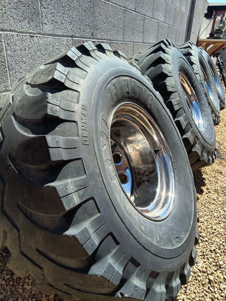 16.5" X 14 Wheels w/ Junk Tires