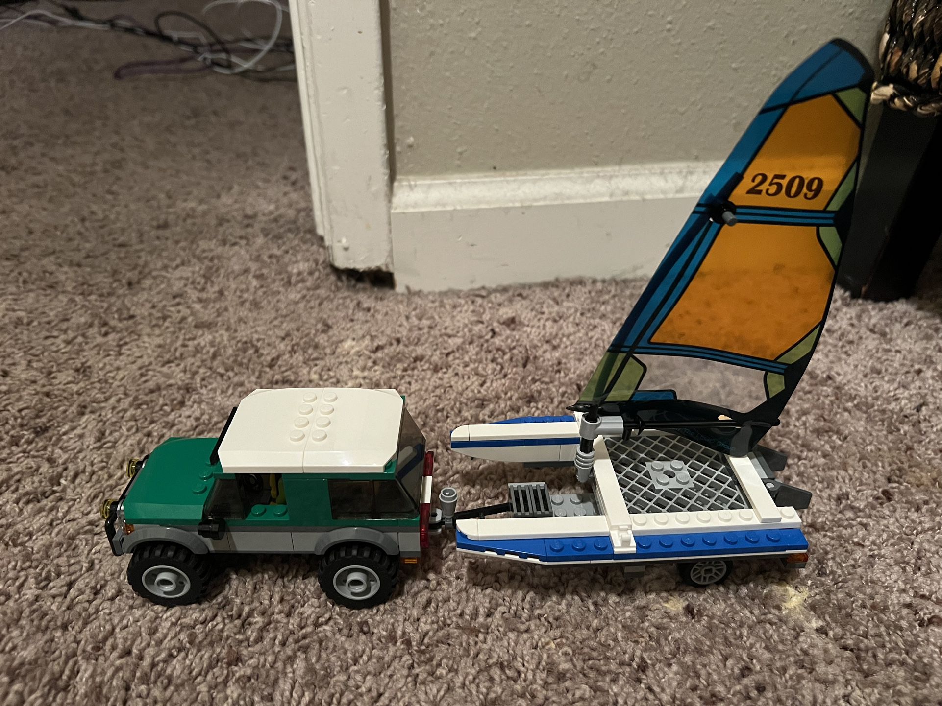 Lego SUV And Sailboat 
