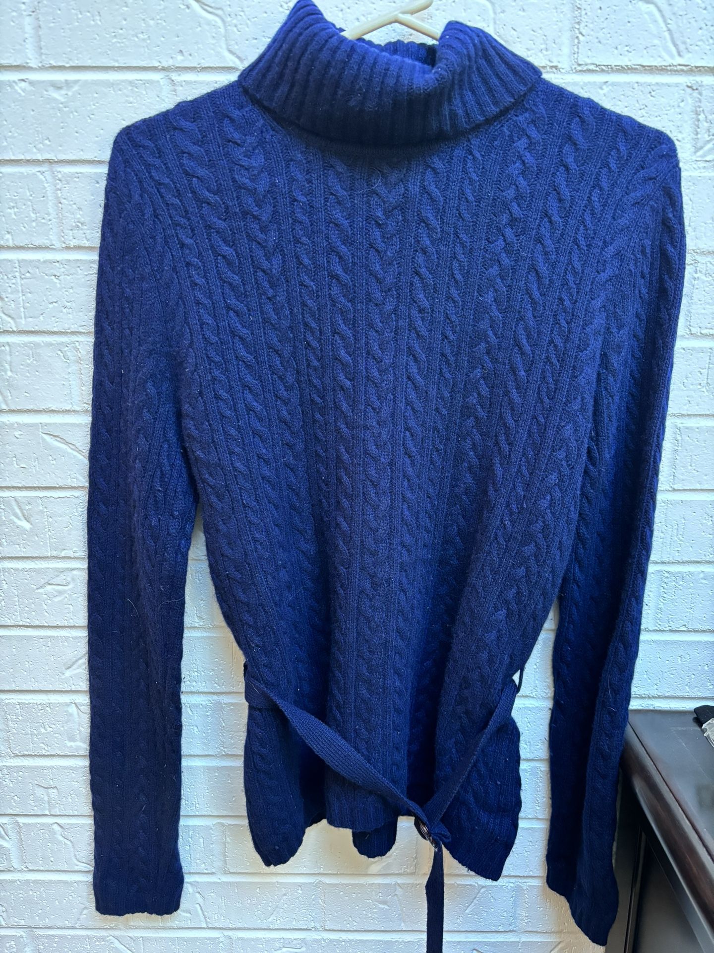 Lauren Ralph Lauren Preowned Women’s Navy Merino Wool Tunic Sweater Size M
