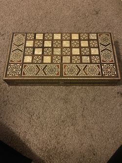 folding handmade Backgammon With Khatam inlaid wood and mother of pearl Game Board