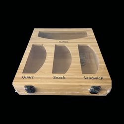 Home Decor: Bamboo Zioloc Bag Storage Organizer