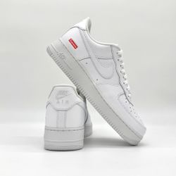 Size 9.5 - Supreme Nike Air Force 1 Low Supreme White : CU9225-100 *BRAND NEW*