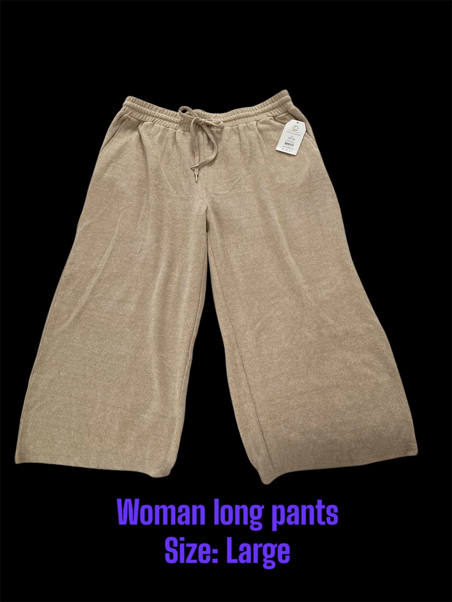 Women’s Long Wide Leg Pants/ Color: Beige/ Time &Tru/ Size: L