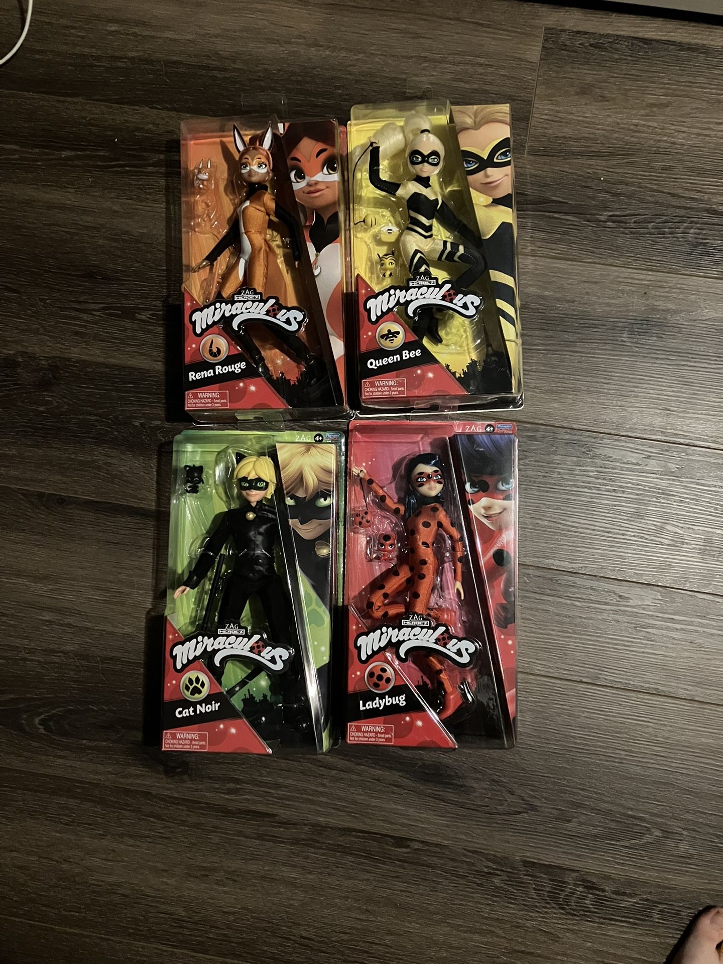 Miraculous Ladybug dolls Ladybug, Cat Noir, Rena Rouge, Queen Bee
