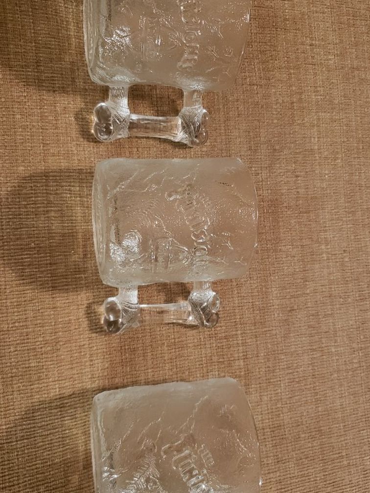 Vintage McDonald's The Flintstones Glass Pre Dawn Mugs 90s 1993