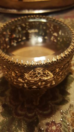 1950's New York 24k gold glided jewelry box