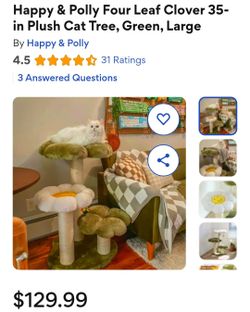 Happy & Polly Four Leaf Clover Plush Cat Tree
