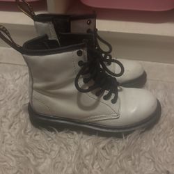 Dr Martens Kids White Boots Size 13