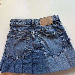 UpCycled Jean Pleated Miniskirt