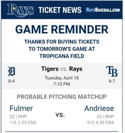 Free Rays vs Tigers Tickets