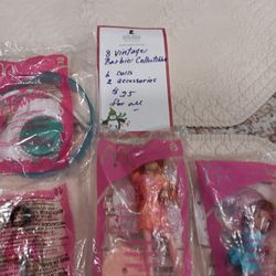 Vintage BARBIES.   6 Dolls + 2 Accessories 