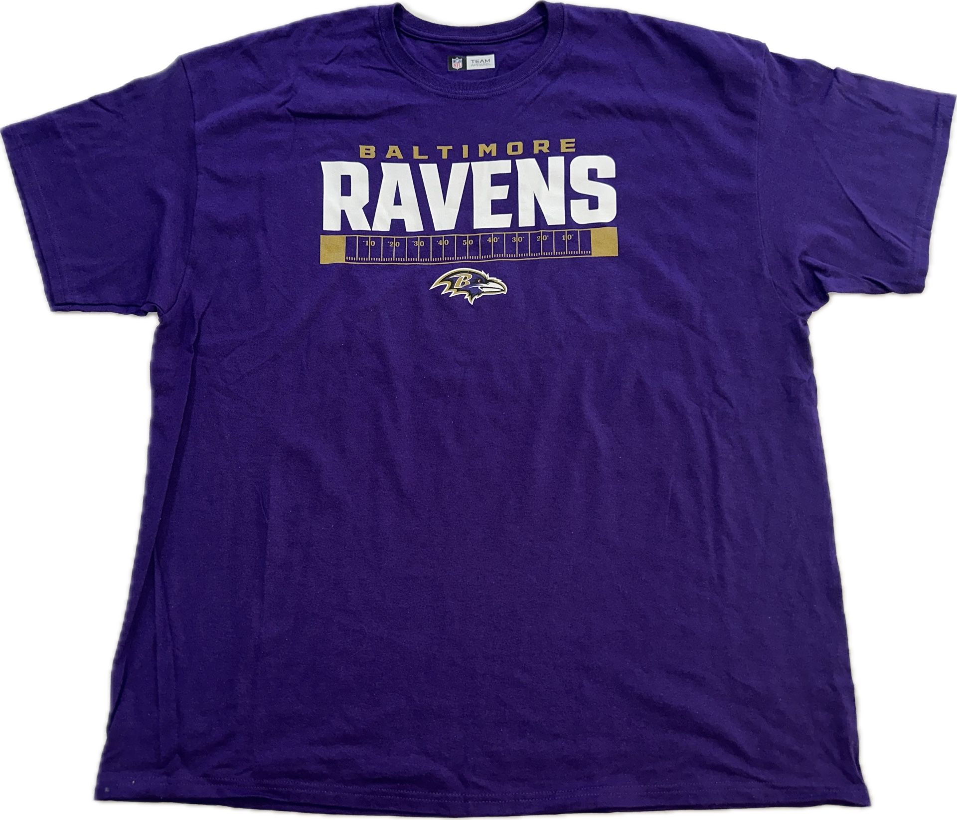 Baltimore Ravens Purple T Shirt Mens 2XL New 100 Yards Logo