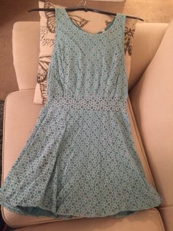 Blue tone dress.